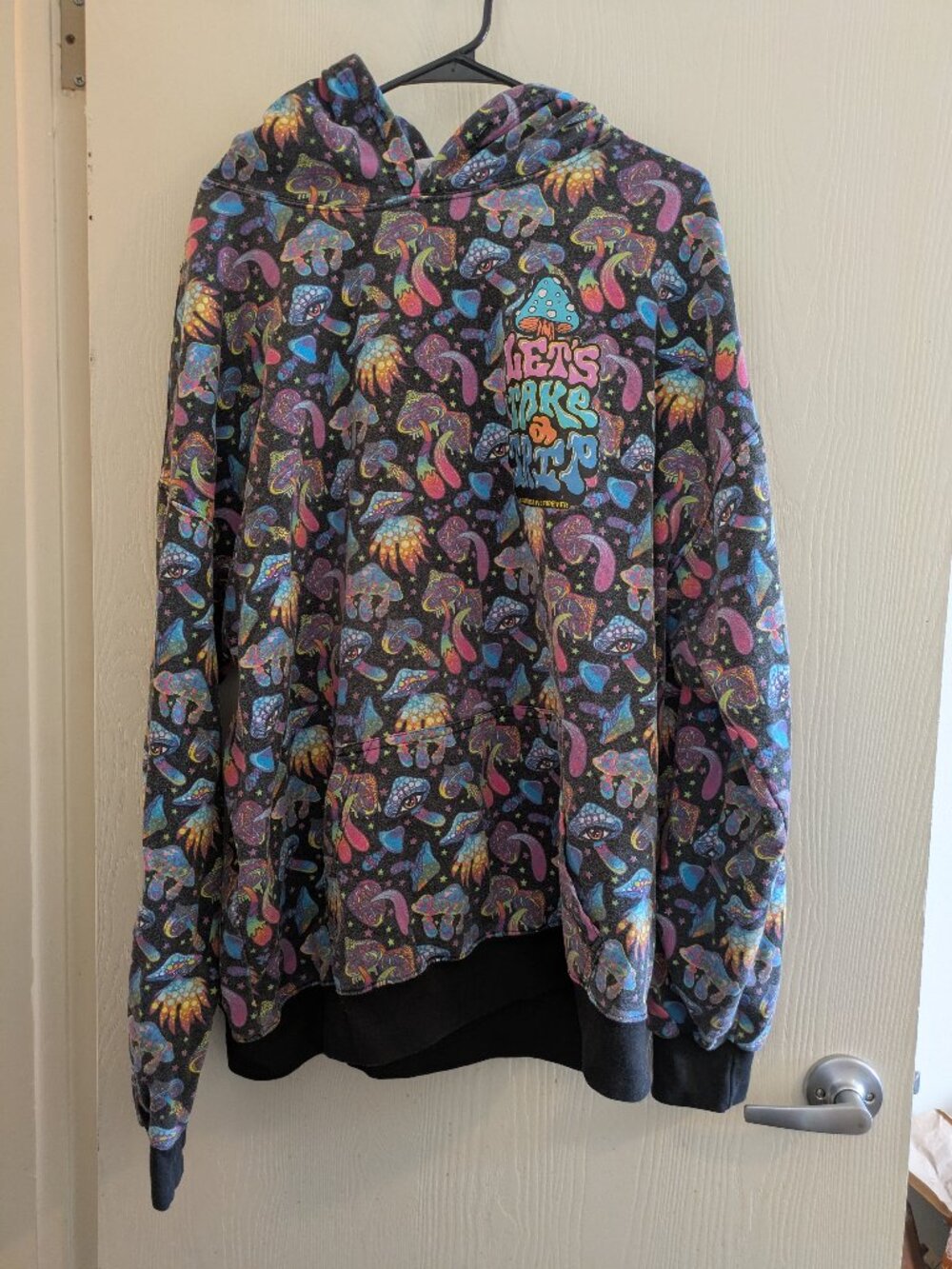 Assholes Live Forever Let's Take a Trip Psychedelic Mushroom Pocket Hoodie XXXL